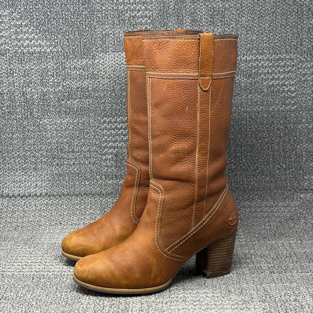 Timberland Earthkeepers Rudston Tall Boots Womens 10 Leather Brown Heeled West